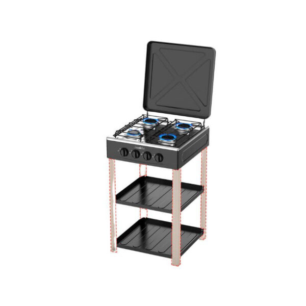 Decakila Four Burner Gas Stove With Shelf Smgs018b