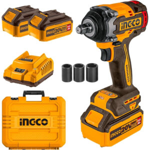 Ingco 1/2" Lithium-Ion Cordless Impact Wrench 500NM with Two 20V 4.0Ah Batteries & Charger  CIWLI2050