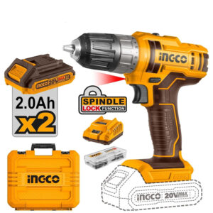 Ingco Lithium-Ion Cordless Drill with Two 20V 2.0Ah Batteries & Charger  CDLI200528